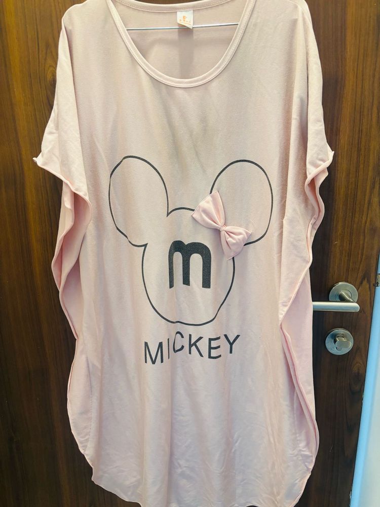 Pink Mickey Mouse Graphic Tee