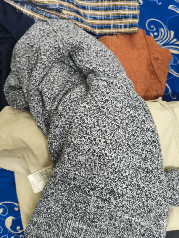 Stylish Grey Knit Sweater