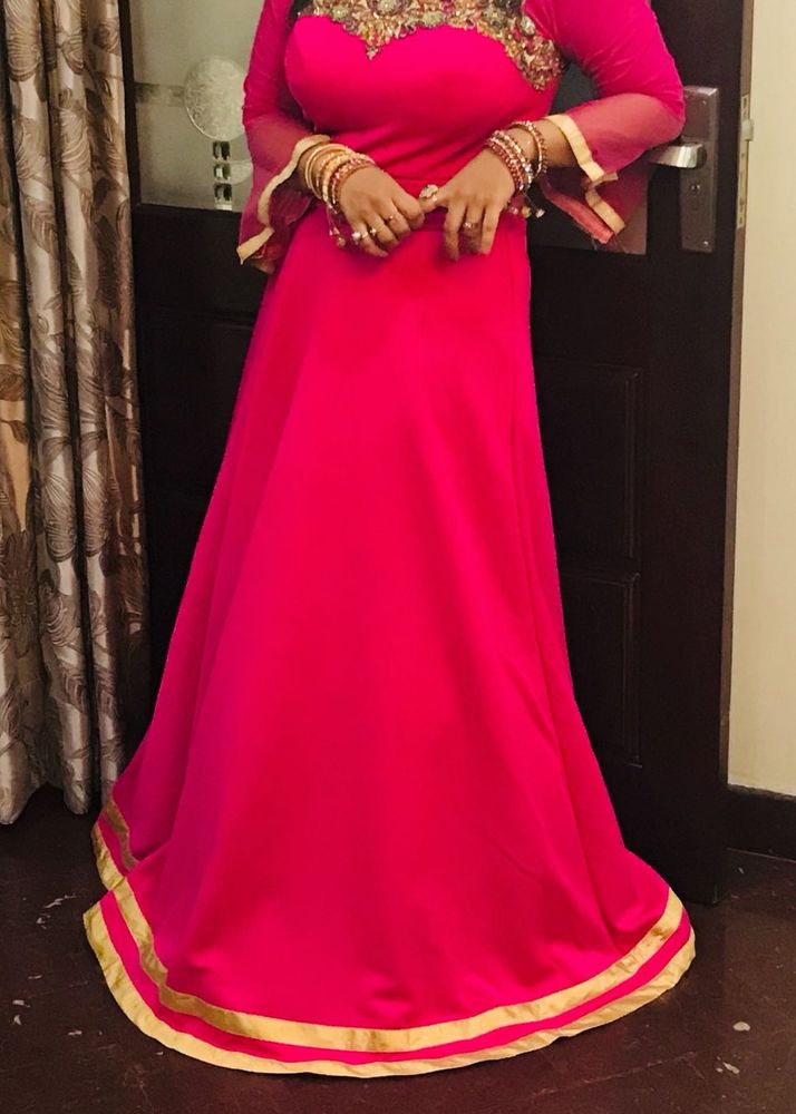 Gorgeous Pink &amp; Gold Anarkali