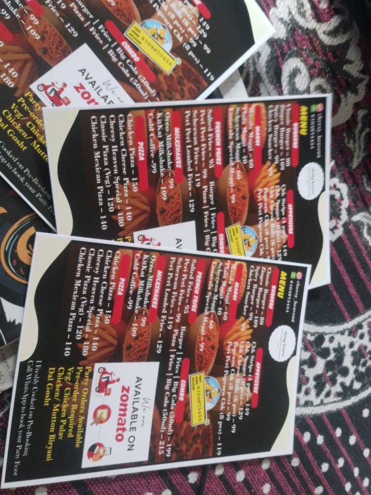 Restaurant Menu For ADVERTISING FULLY CUSTOMIZED