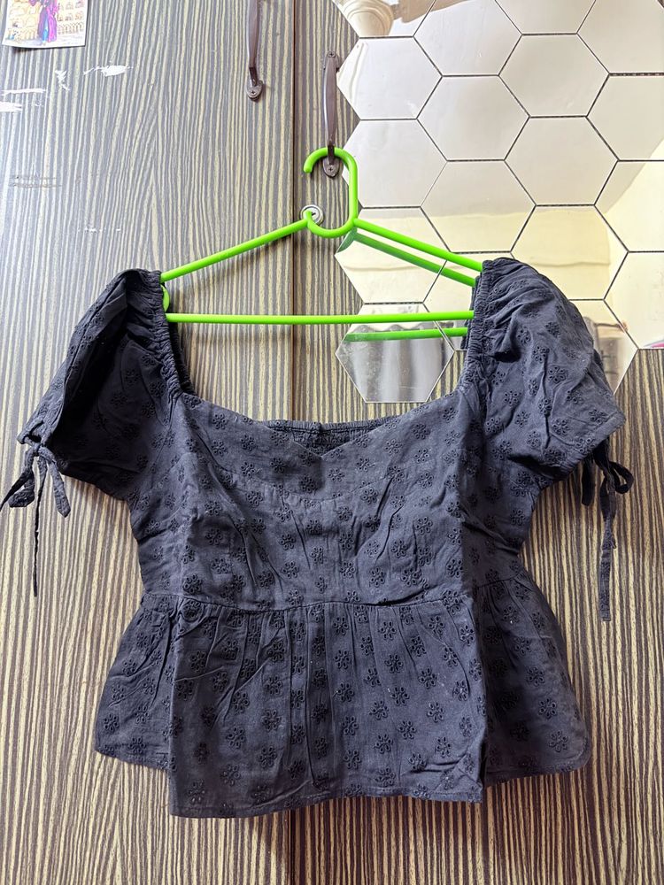 Black Peplum Top