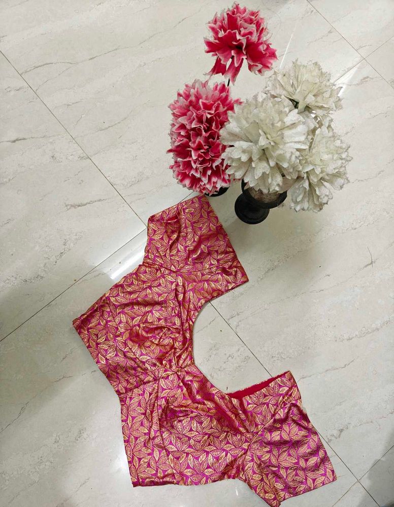 Pink &amp; Gold Brocade Blouse