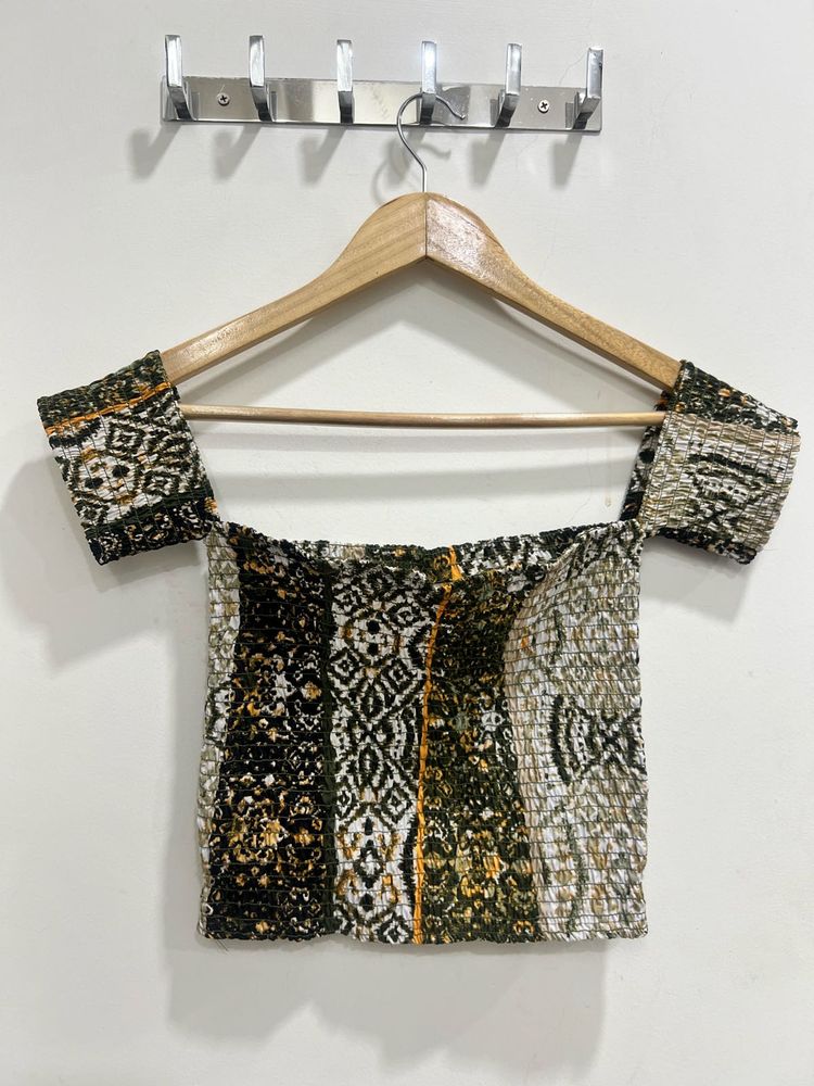 Boho Chic Off-Shoulder Crop Top