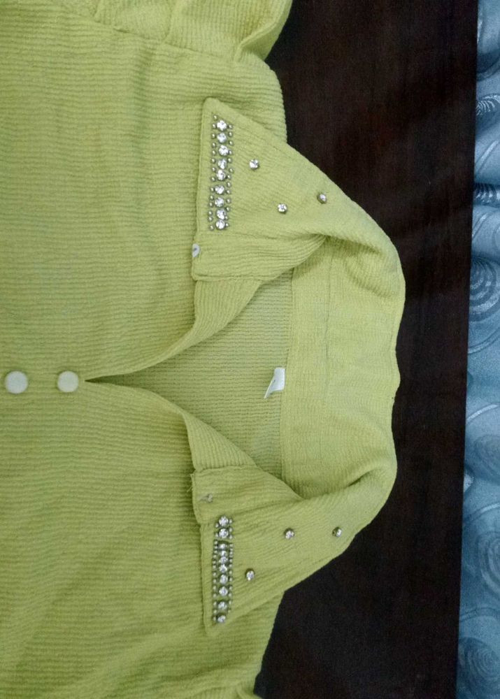 Green Embellished Top(with sequences on t
