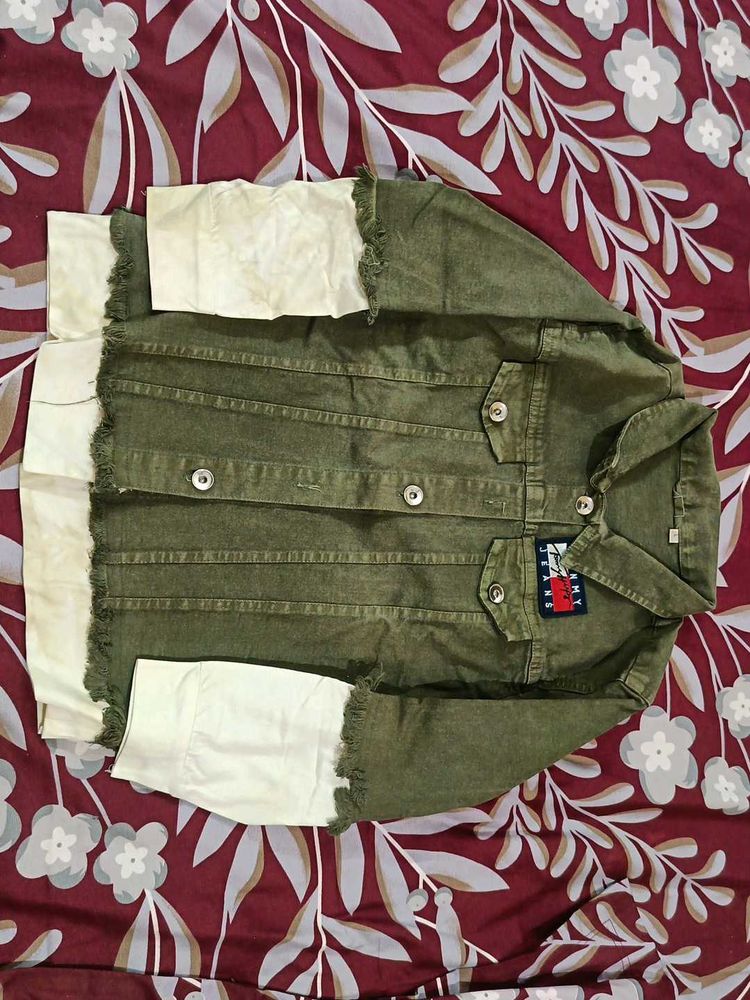 Olive Green Denim Jacket