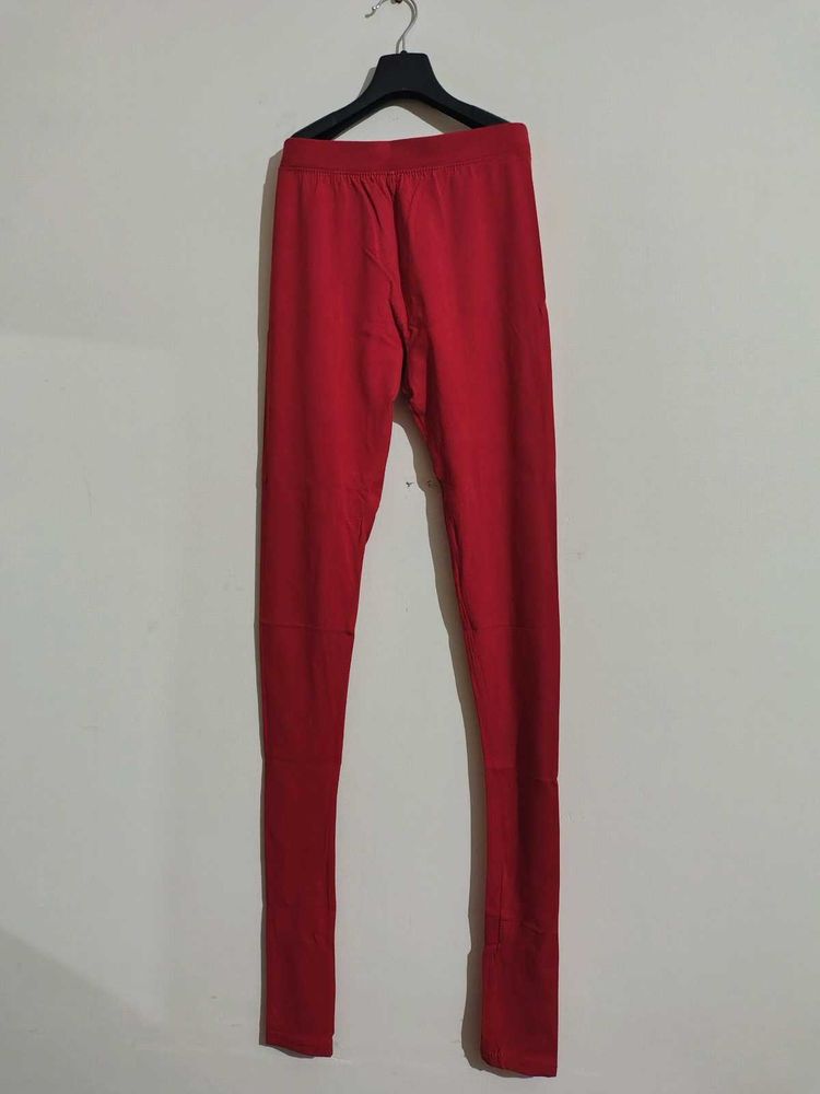 Full Length Red Legging ,Size:M