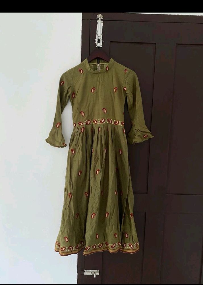 Green Anarkali Kurti For Women