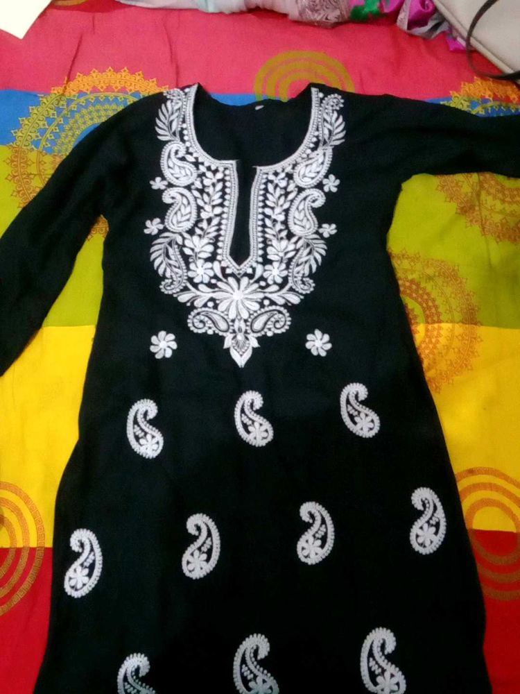Black Embroidered Kurti