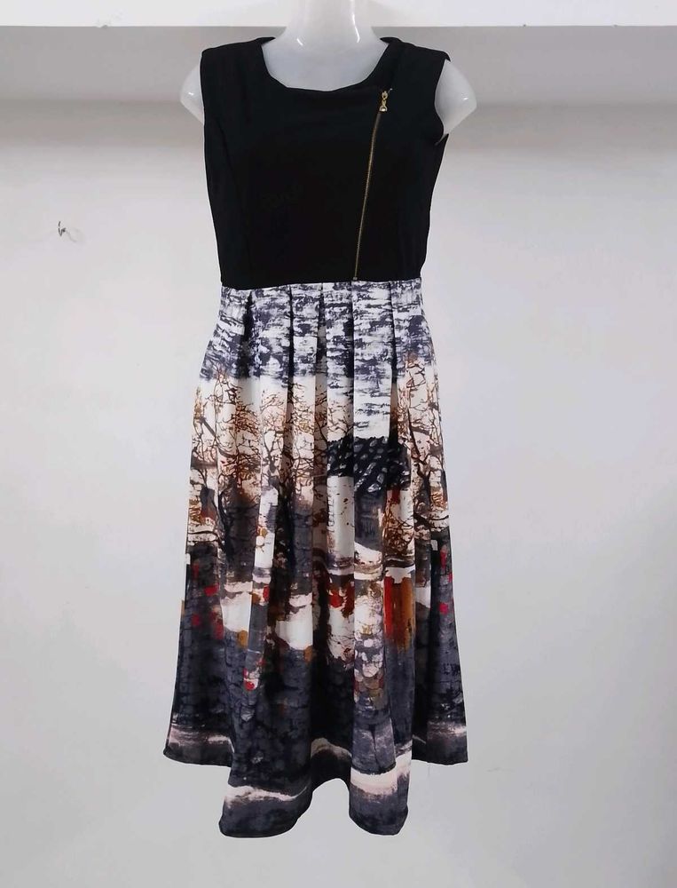 Abstract Print Midi Dress