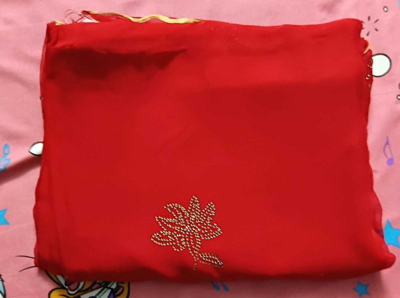 Designer Red Saree