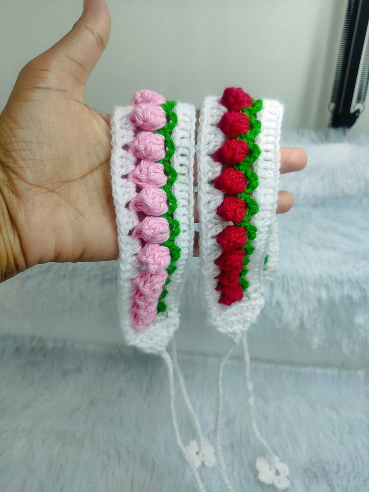 Handmade Crochet Tulip Hairband.