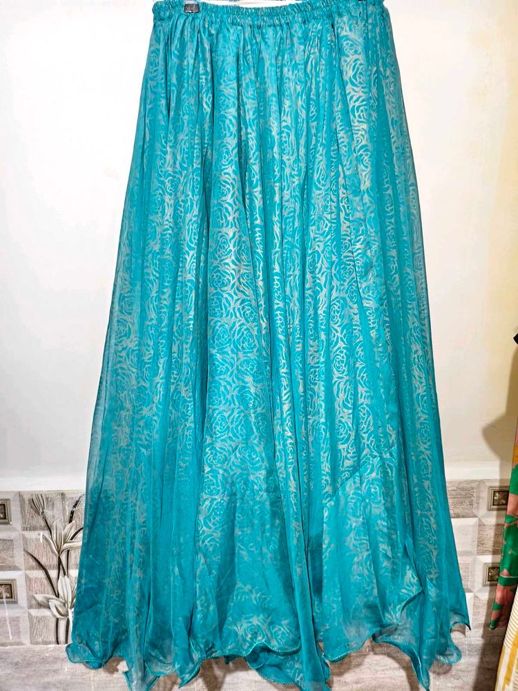 Teal Maxi Skirt Free Size Fixed Price