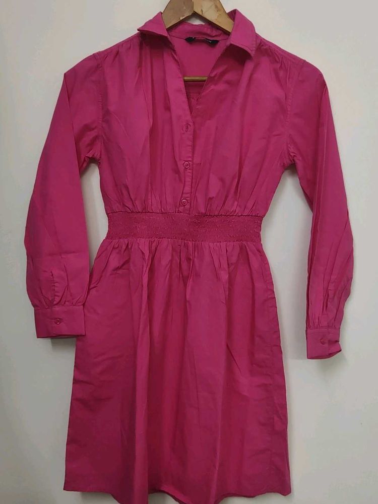 Pink Shirt Dress