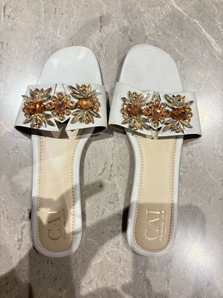 Cai Embellished Sandals With Stones