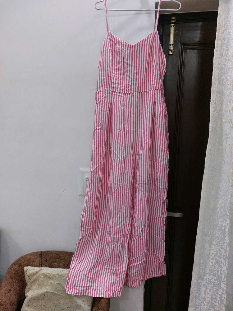 Brand New Pink And White Stripe Cotton JUMPSUIT