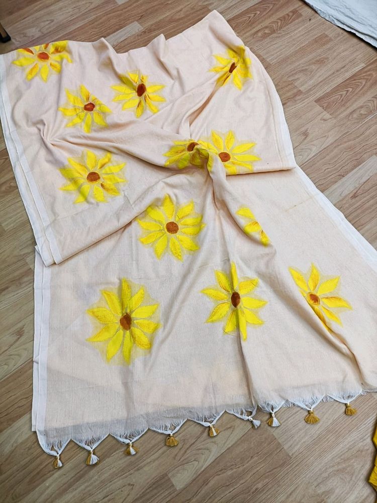 Hand-painted Khadi Sarees