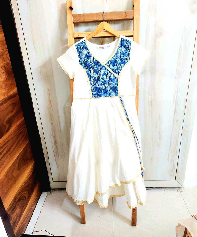 Offwhite Cotton Long Kurti Bust Si,e-30-32