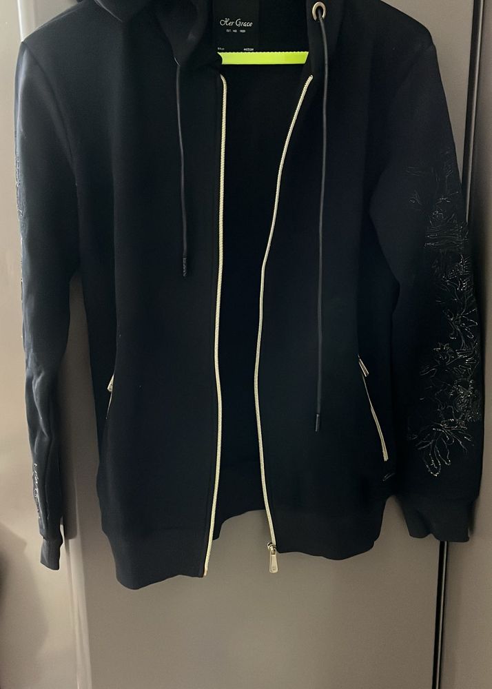 Stylish Black Zip-Up Hoodie