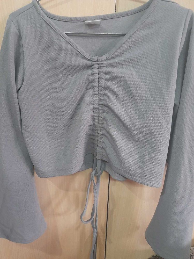 Grey Knot Top