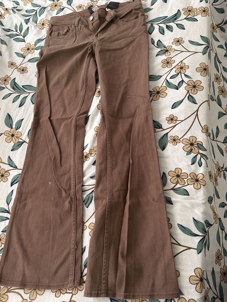 Brown bootcut denims from H&amp;m only wore once