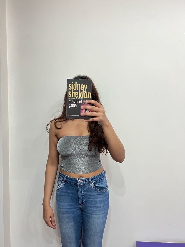 Silver &amp; Purple Tube Top