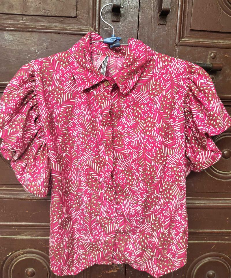Vintage Pink Patterned Blouse