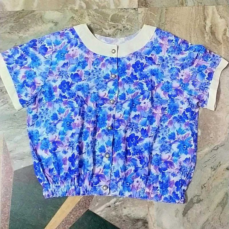 Blue Floral Top