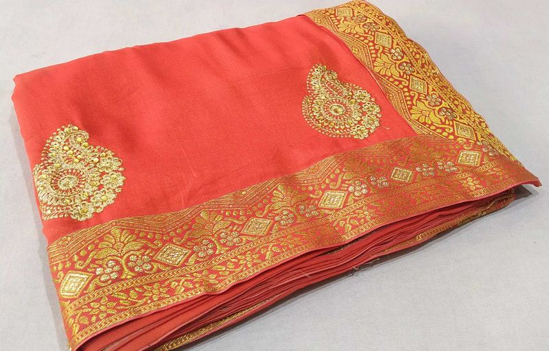 Elegant Embroidered Saree Sale New