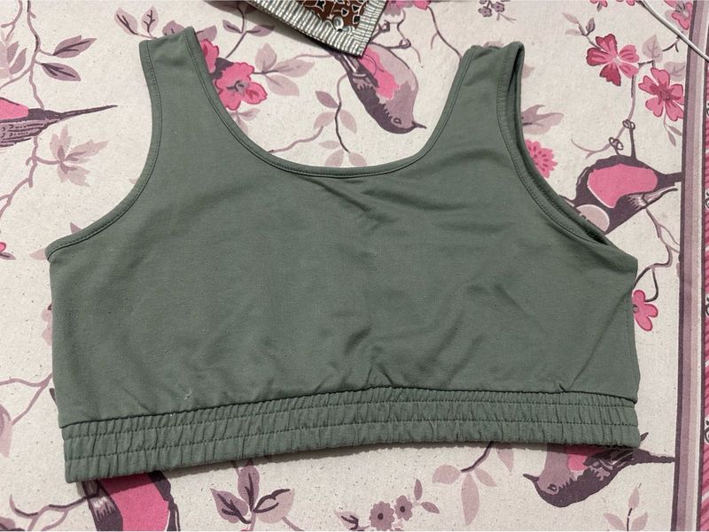 Cute Green Crop Top, Bust-34/32