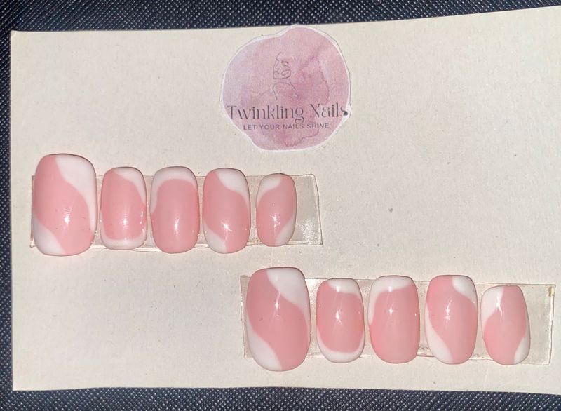 Pink Swirl Press-On Nails