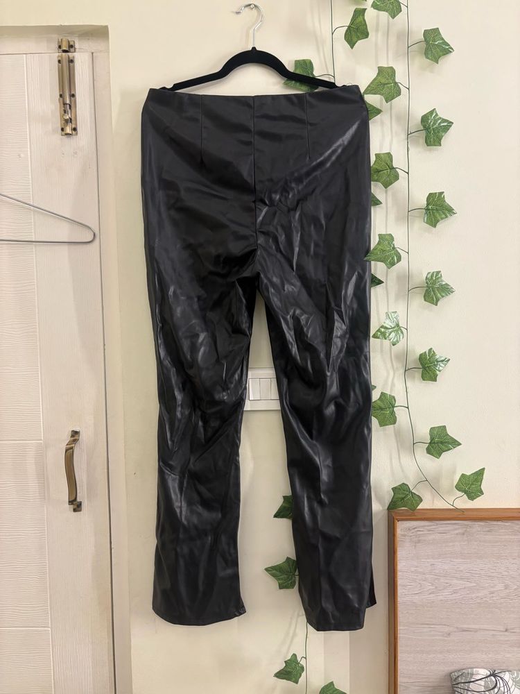 Black Faux Leather Pants