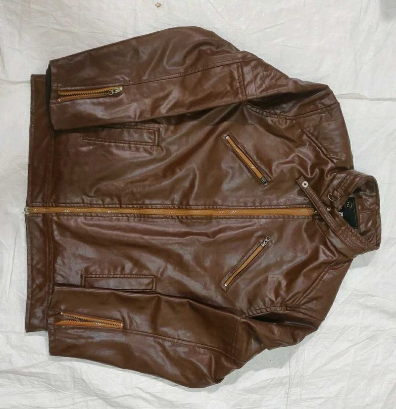 Brown Leather Look Jacket