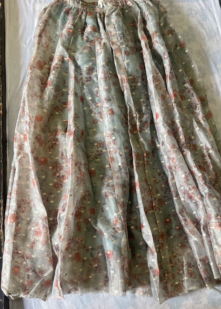 Floral Print Chiffon Skirt