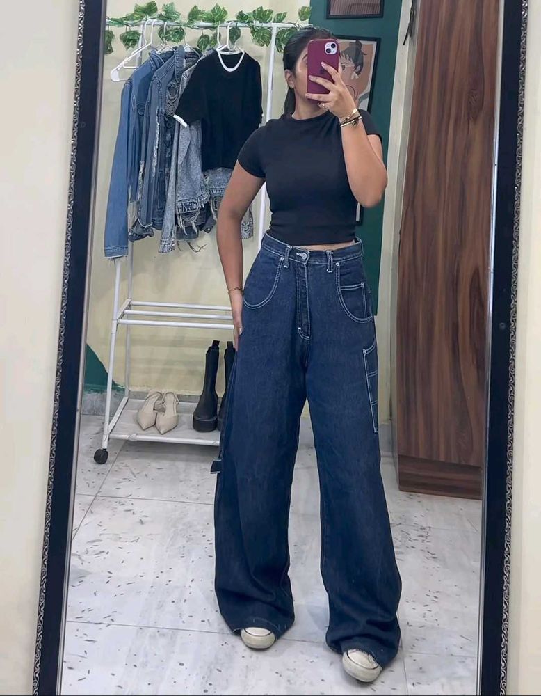 Wide Leg Denim Jeans