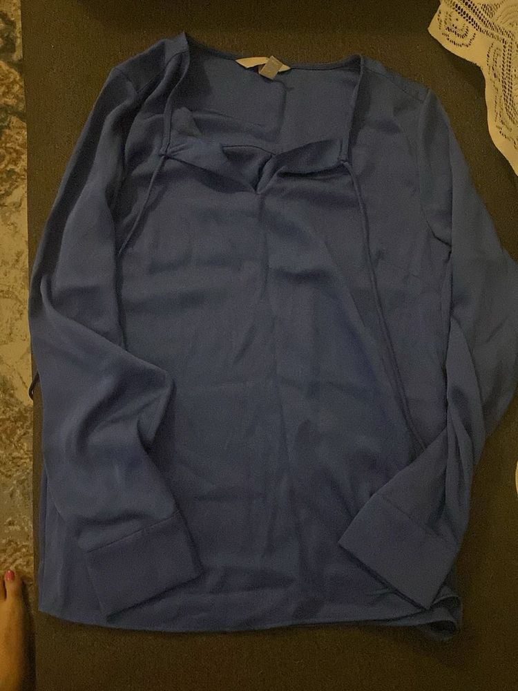 H&amp;M Blue Long Sleeve Blouse