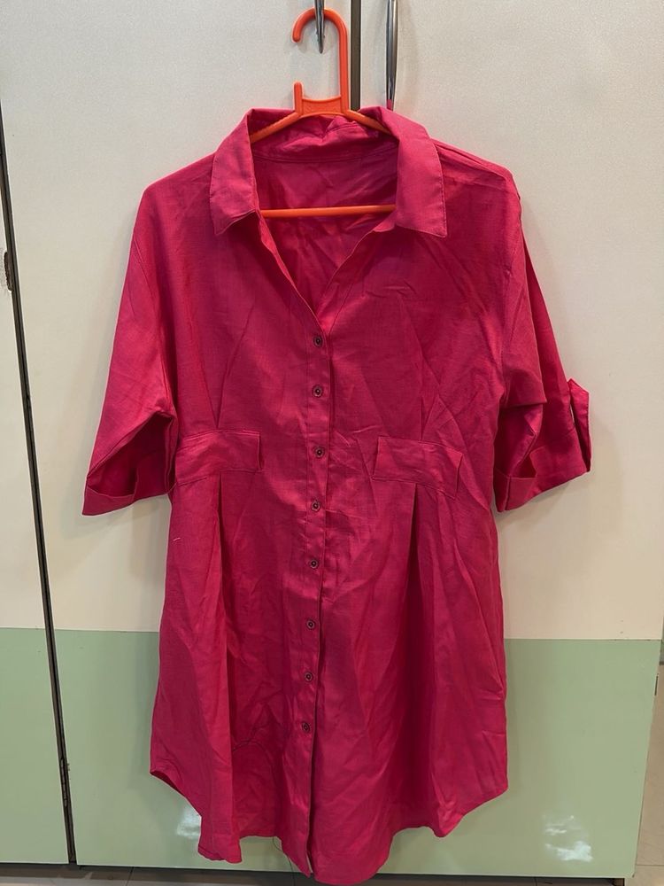 Pink Shirt Dress