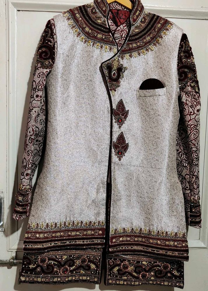 Sherwani With Removable Koti