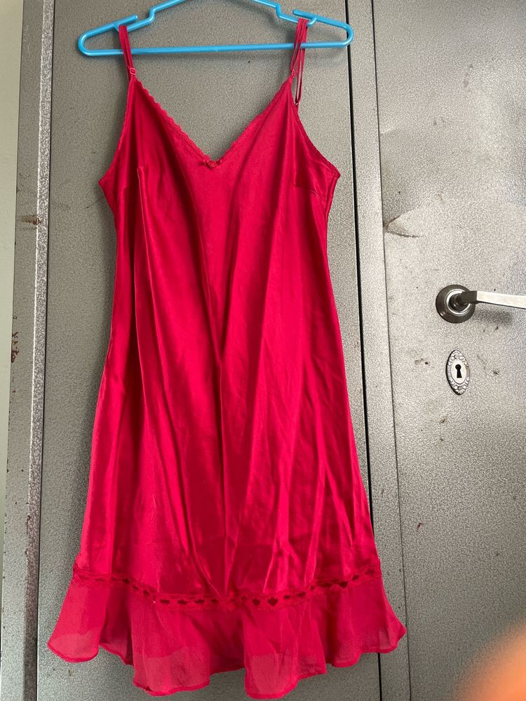 Red Camisole Slip Dress