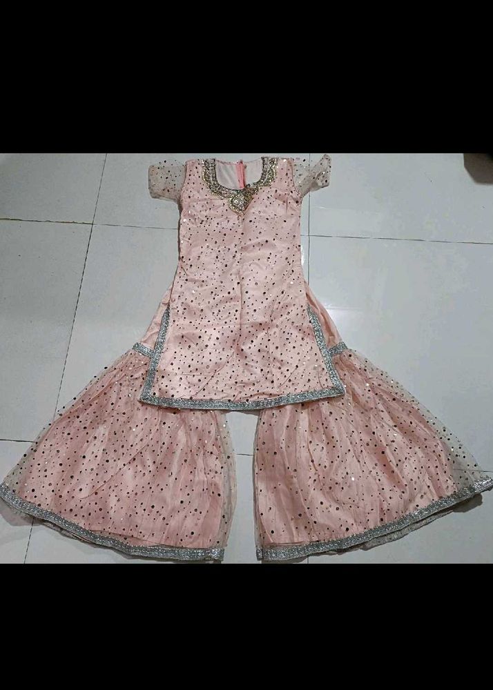 Peach Gharara Suit
