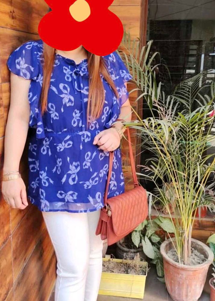 Blue Floral Top