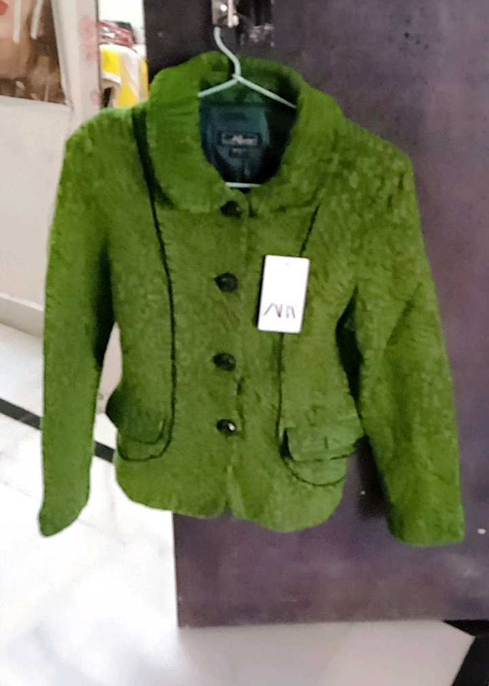 Zara Green Textured Blazer