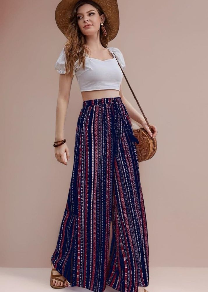 Boho Chic Striped Palazzo Pants
