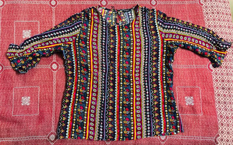 Colorful Boho Print Top