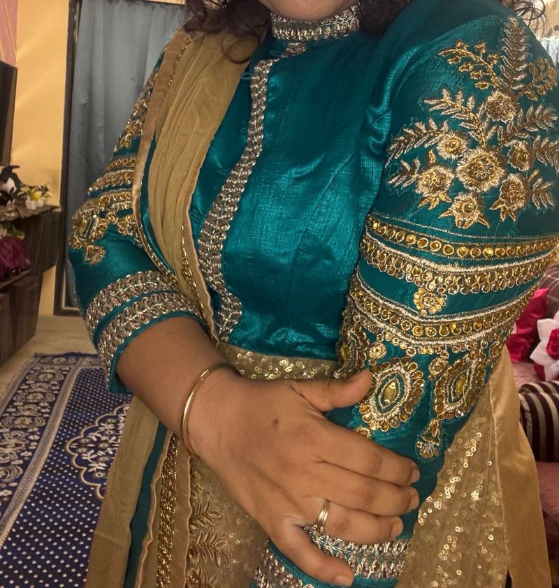 Teal Embroidered Kurta Set