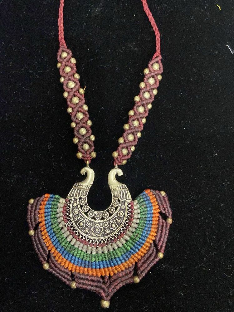 Boho Sterling Silver Statement Necklace