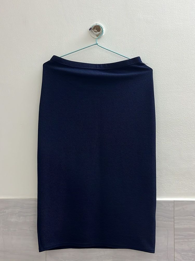 Navy Blue Straight Skirt