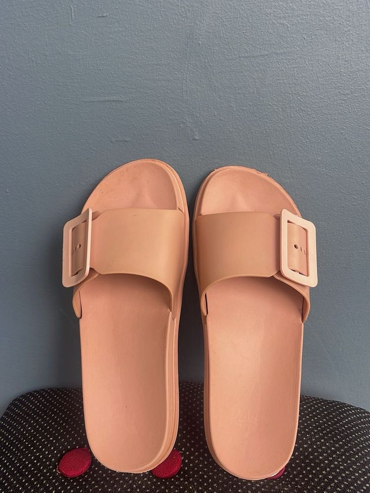 Peach Casual Slides