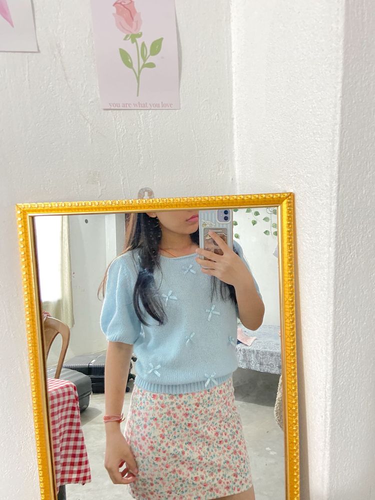 SALE:- Floral Print Mini Skirt