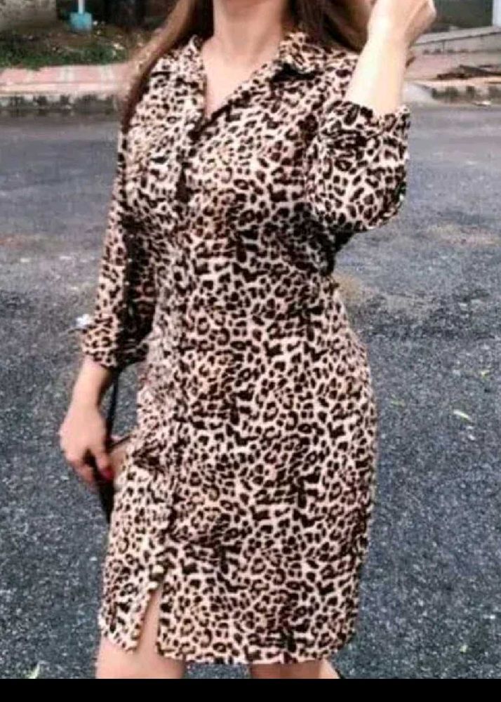 Leopard Print Shirt Dress