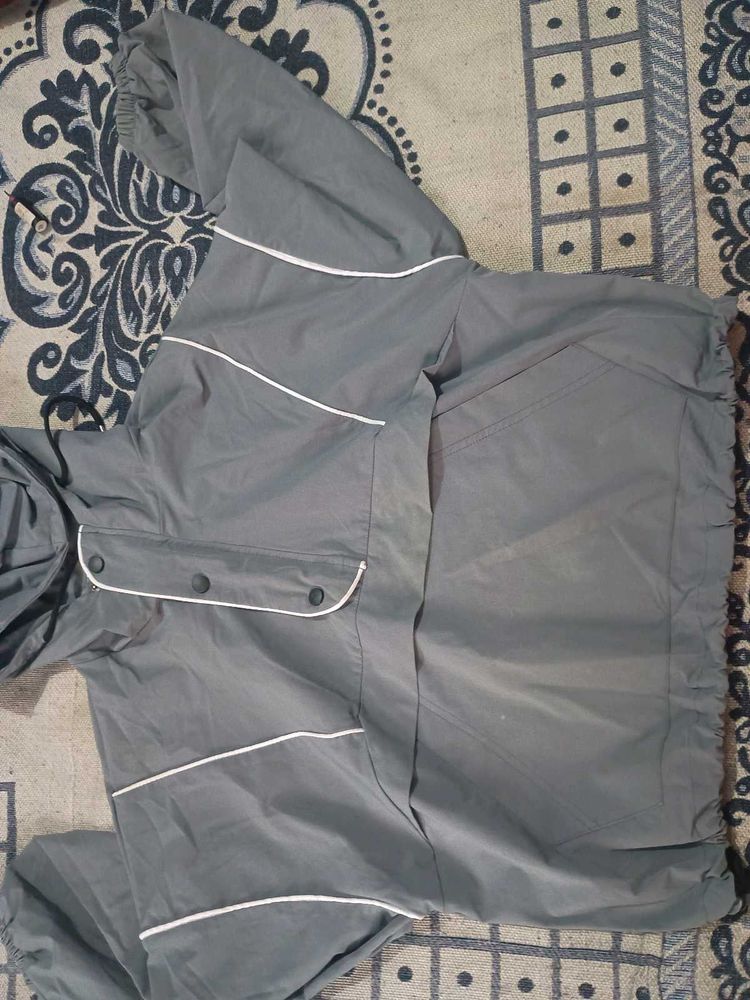 Gray windbreaker